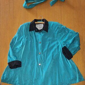 Women's Swing Jacket. Teal. Size Large. Vintage.